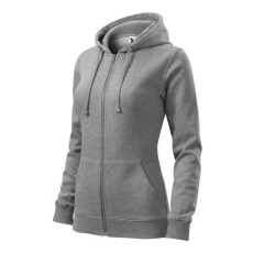 Malfini 411 Malfini Trendy Zipper női pulóver sötétszürke melírozott - L