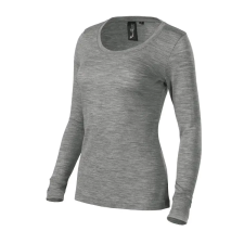 MALFINI, a.s. Merino Rise LS póló női sötétszürke melírozott 2XL női póló