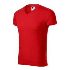 MALFINI, a.s. Slim Fit V-neck póló férfi piros L férfi póló