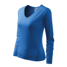 Malfini ADL127 ELEGANCE V-nyakú Női póló (azúrkék, XS) Malfini