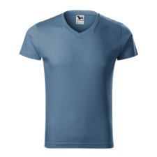 Malfini ADL146 SLIM FIT V-nyakú Férfi póló (farmerkék, L) Malfini munkaruha