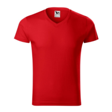 Malfini ADL146 SLIM FIT V-nyakú Férfi póló (piros, S) Malfini