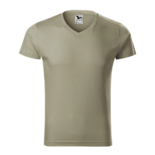 Malfini ADL146 SLIM FIT V-nyakú Férfi póló (világos kheki, XXL) Malfini munkaruha