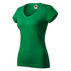Malfini ADL162 FIT V-nyakú Női póló (fűzöld, XS) Malfini