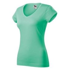 Malfini ADL162 FIT V-nyakú Női póló (menta, M) Malfini