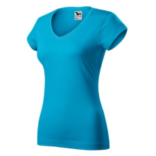 Malfini ADL162 FIT V-nyakú Női póló (türkiz, XS) Malfini munkaruha