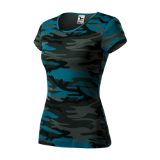 Malfini ADLC22 CAMO PURE Női terepszínű póló (terepszín kék, XXL) Malfini