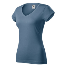 Malfini Fit V-neck póló női farmerkék L női póló