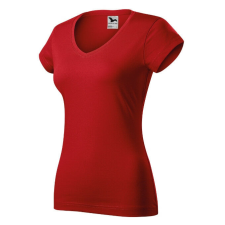 Malfini Fit V-neck póló női piros S női póló