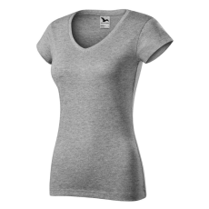 Malfini Fit V-neck póló női sötétszürke melírozott XS