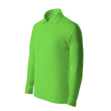 Malfini Pique Polo LS galléros póló gyerek almazöld 146 cm/10 éves