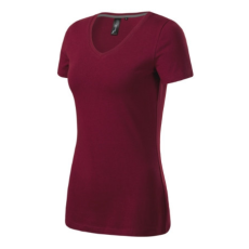 MALFINI Premium Action V-neck póló női garnet M