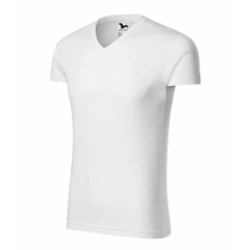 Malfini Slim Fit V-neck póló férfi fehér L