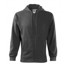 Malfini Trendy Zipper 410 kapucnis pulóver acélszürke színben