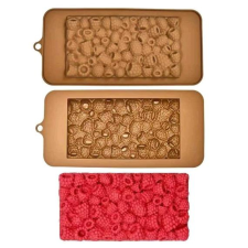  Málna mintás, táblás csoki forma,szilikon, 14.5 x 8 cm sütés és főzés