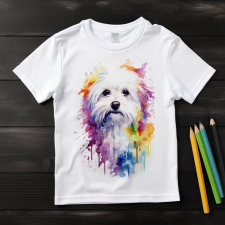  Máltai Selyemkutya póló (Gyerek)(Színes) gyerek póló