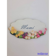  Mami táblácska 6,5x3,5cm - virágos felhő dekorációs kellék
