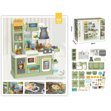 Mamido Gyerek konyha fényekkel, hangokkal és folyó vízzel 64 részes zöld konyhakészlet