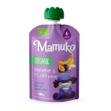 MAMUKO BIO BANÁN, SZILVA PÜRÉ 100 g bébiétel