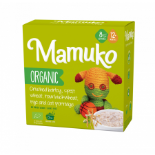 Mamuko Mamuko bio zab, fényes hajdina, árpa, tönköly, rozs, zabkása, zabpehely 6 hónapos kortól 200 g bébiétel