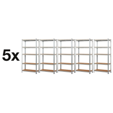 MAMUUT SHELVES AKCIÓS CSOMAG, 5 DARAB SALGÓ POLC 2000x900x600 mm horganyzott 5-polc, teherbírás 875 kg bútor