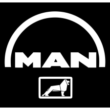 MAN logo matrica 15cm x 15cm fehér autó dekoráció