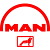 MAN logo matrica 15cm x 15cm piros