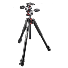 Manfrotto 055 Alumínium 3 szekciós állvány horizontális oszloppal + 3D videós fej fotó állvány