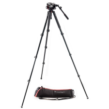 Manfrotto 504HD fluid video fej + MVT535AQ alu állvány, single láb (MVK504AQ) fotó állvány