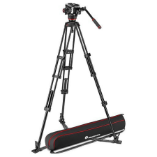 Manfrotto 504x fluid videó fej alu ikerlábas állvánnyal földterpesszel (MVK504XTWINGA) fotó állvány