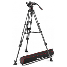 Manfrotto Nitrotech 612 &amp; CF Twin MS video fej + karbon állvány fotó állvány