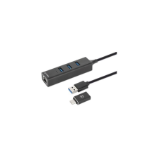 MANHATTAN 180894 hálózati csatlakozó USB 3.2 Gen 1 (3.1 Gen 1) Type-A + Type-C 5000 Mbit/s Fekete (180894) hub és switch
