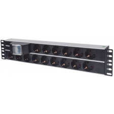 MANHATTAN 2U Rackmount elosztó 15 aljzat 3m túlfeszültség védelem szerver