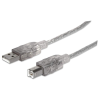 MANHATTAN 345408 USB kábel 5 M USB 2.0 USB A USB B Ezüst (345408)
