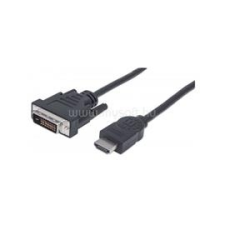 MANHATTAN Kábel - HDMI to DVI ( 1,8m; HDMI 19 pin - DVI-D Dual Link, Fekete) (MANHATTAN_372503) kábel és adapter