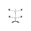 MANHATTAN StarTech.com Desktop Quad Monitor Stand - Ergonomic VESA 4 Monitor Arm (2x2) up to 32" - Free Standing Articulating Universal Pole Mount - Height Adjustable/Tilt/Swivel/Rotate - Silver