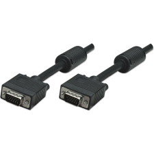 MANHATTAN SVGA Kabel HD15 St/St 1.8m Ferritkern schwarz (317757) kábel és adapter