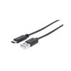 MANHATTAN USB 2.0 Type A - USB Type-C (USB-C)  M/M 1m kábel fekete  (353298) (353298)