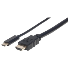 MANHATTAN USB-C apa - HDMI apa Monitor kábel adapter 1m - Fekete kábel és adapter