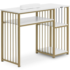  Manikűr és kozmetikai asztal kéztartóval 110 x 46 cm - fehérarany szépségápolási bútor