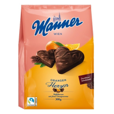 Manner Töltött ostya MANNER szív narancsos 300g csokoládé és édesség