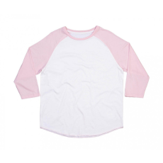 Mantis Uniszex 3/4-es ujjú póló Mantis Superstar Baseball T 2XL, Tiszta fehér/Soft Világos rózsaszín (pink)