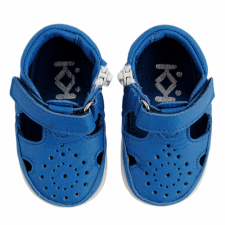 Manubaba Azaga - cipzáros talpú cipő az első lépésekhez - zárt szandál - kék gyerek szandál