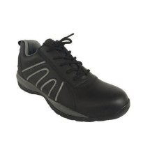 Manutan bőr tornacipő acél orrbetéttel, fekete/szÜrke, méret: 42 munkavédelmi cipő