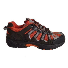 Manutan bőr túra félcipő acél orrbetéttel, fekete/narancssárga, méret: 45 munkavédelmi cipő