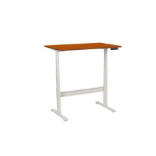 Manutan irodai asztal, elektromosan állítható magasság, 120 x 80 x 62,5 - 127,5 cm, egyenes kivitel, ABS 2 mm, cseresznye íróasztal