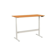 Manutan irodai asztal, elektromosan állítható magasság, 160 x 80 x 62,5 - 127,5 cm, egyenes kivitel, ABS 2 mm, bükk íróasztal