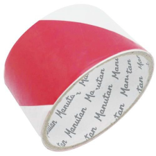 Manutan jelölő szalag, 50 mm szélesség, fehér/piros ragasztószalag