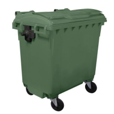 Manutan műanyag hulladékgyűjtő, 770 l űrtartalom, zöld szemetes
