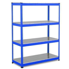 Manutan Rapid 1 fém polcállvány, 198 x 152,5 x 45,5 cm, 440 kg/polc, 4 acél panel, kék% kerti tárolás